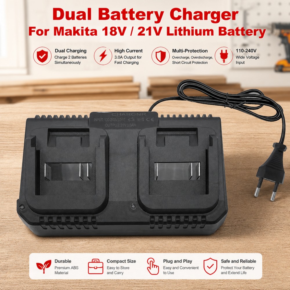 Dual Slot Charger 18V 21V Li-i - Power Tools Underwater ulasan dan harga