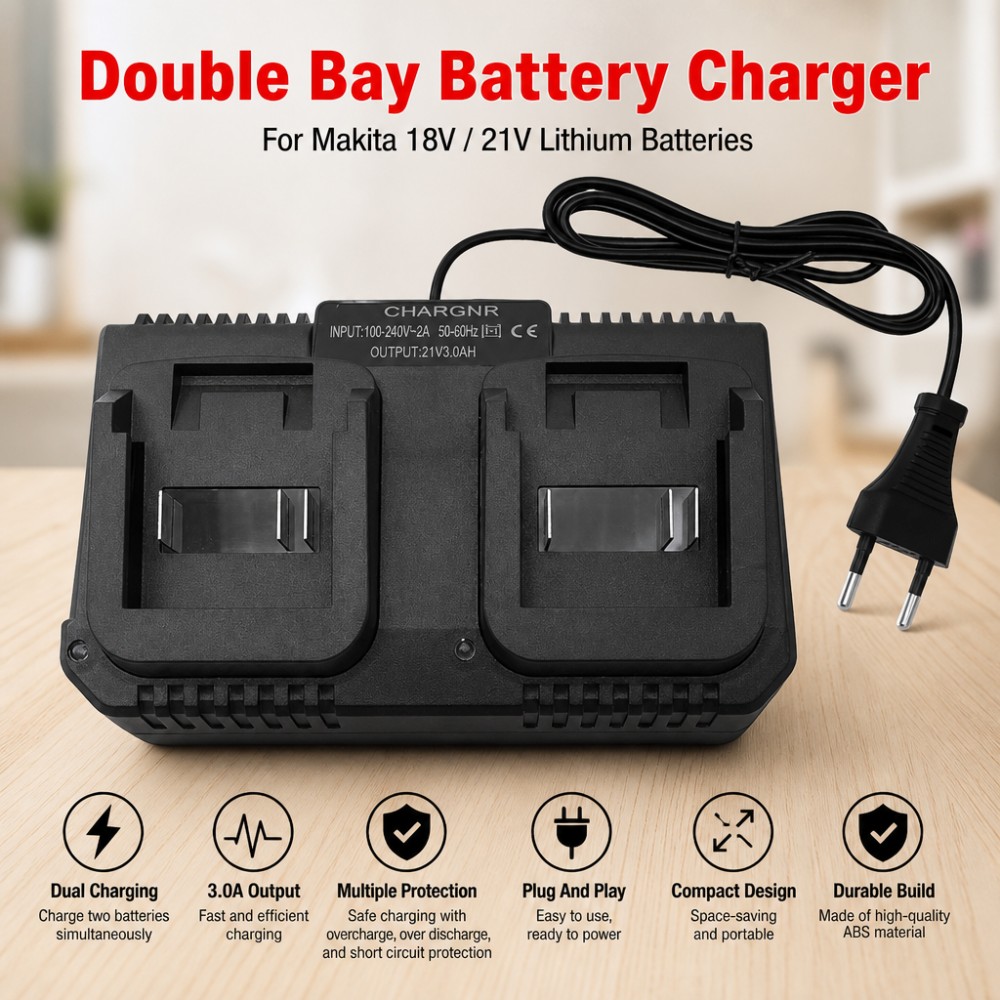 Dual Slot Charger 18V 21V Li-i - Power Tools Underwater ulasan dan harga