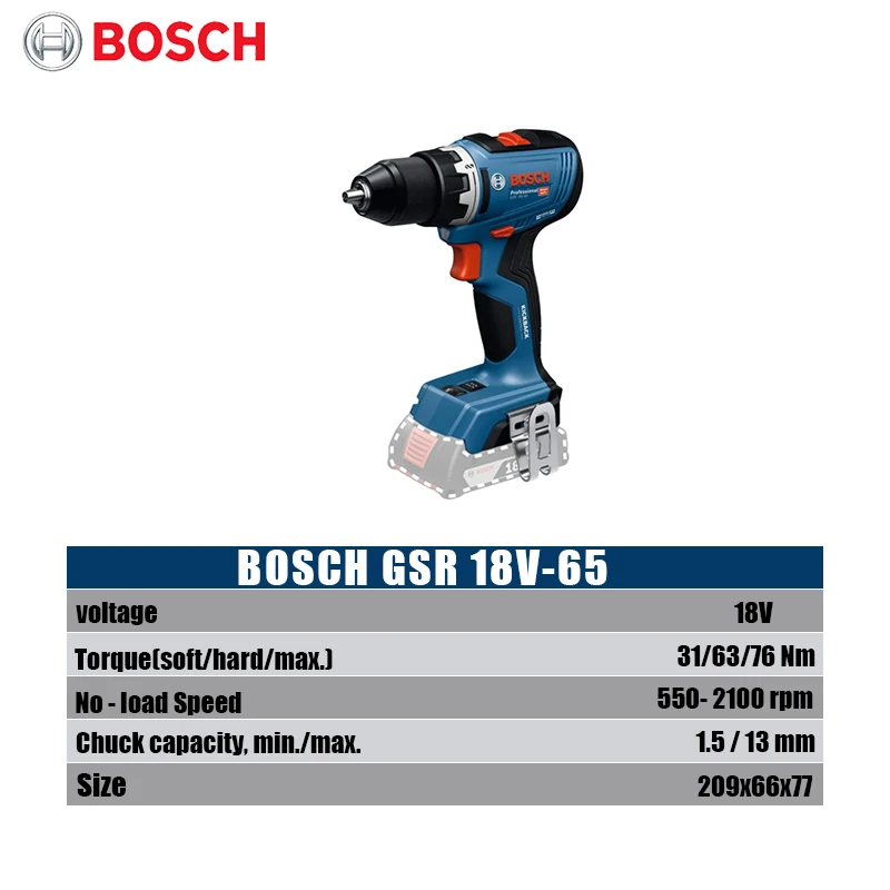 Bosch GSR 18V-65 Brushless Ele - Power Tools Woodworking ulasan dan harga