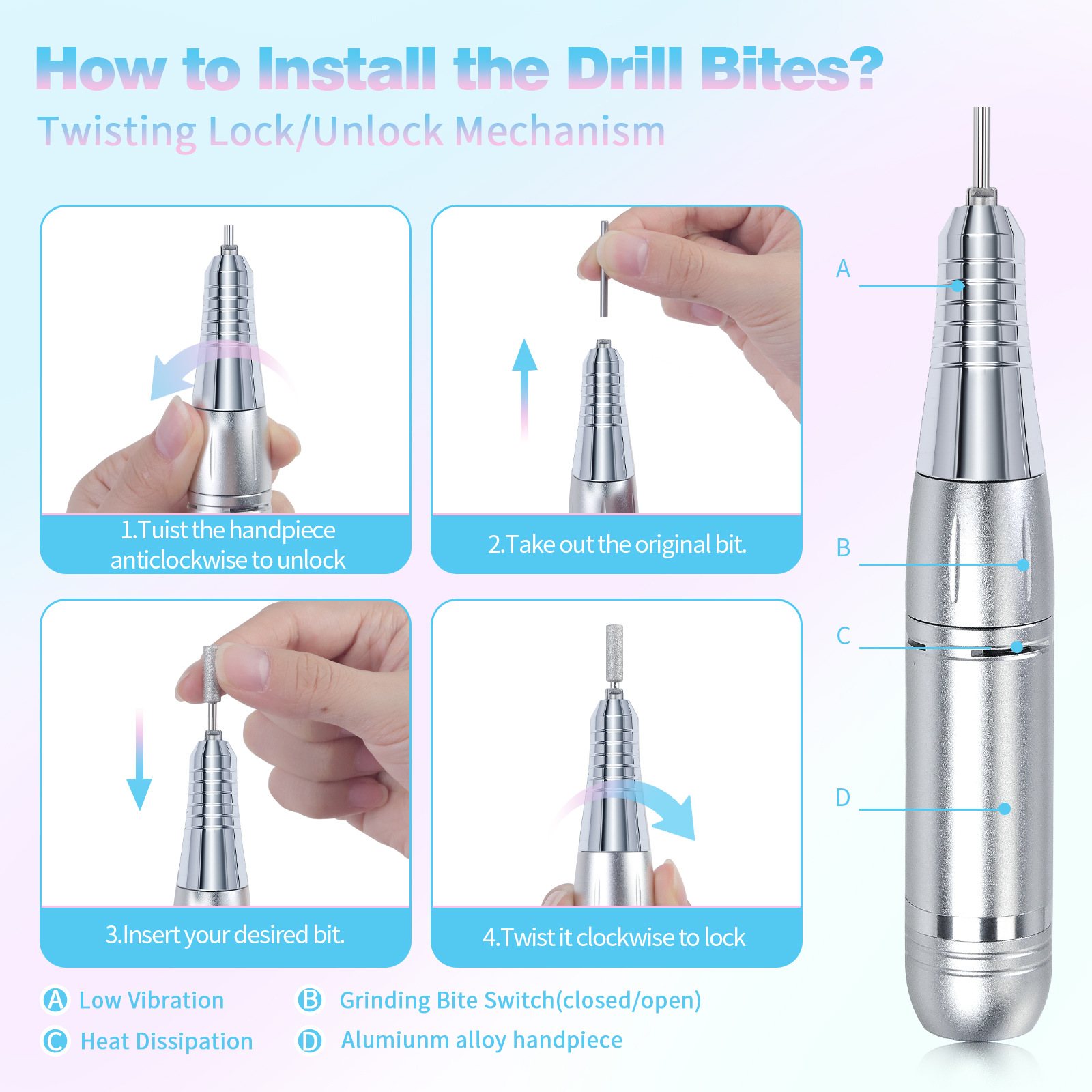 45000rpm Manicure Drill Machin - Power Tools Underwater ulasan dan harga